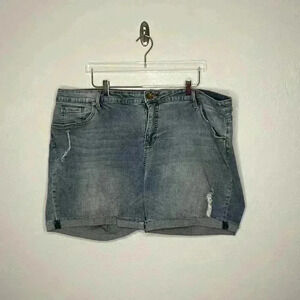 Kut From the Kloth Cuffed Distressed Denim Shorts 24W #66